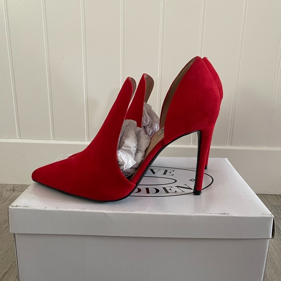 Steve Madden Dance Heels | Red Suede - Picture 2 of 6